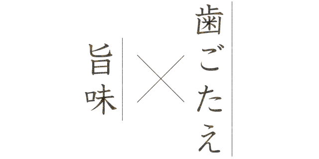 歯ごたえ×旨味